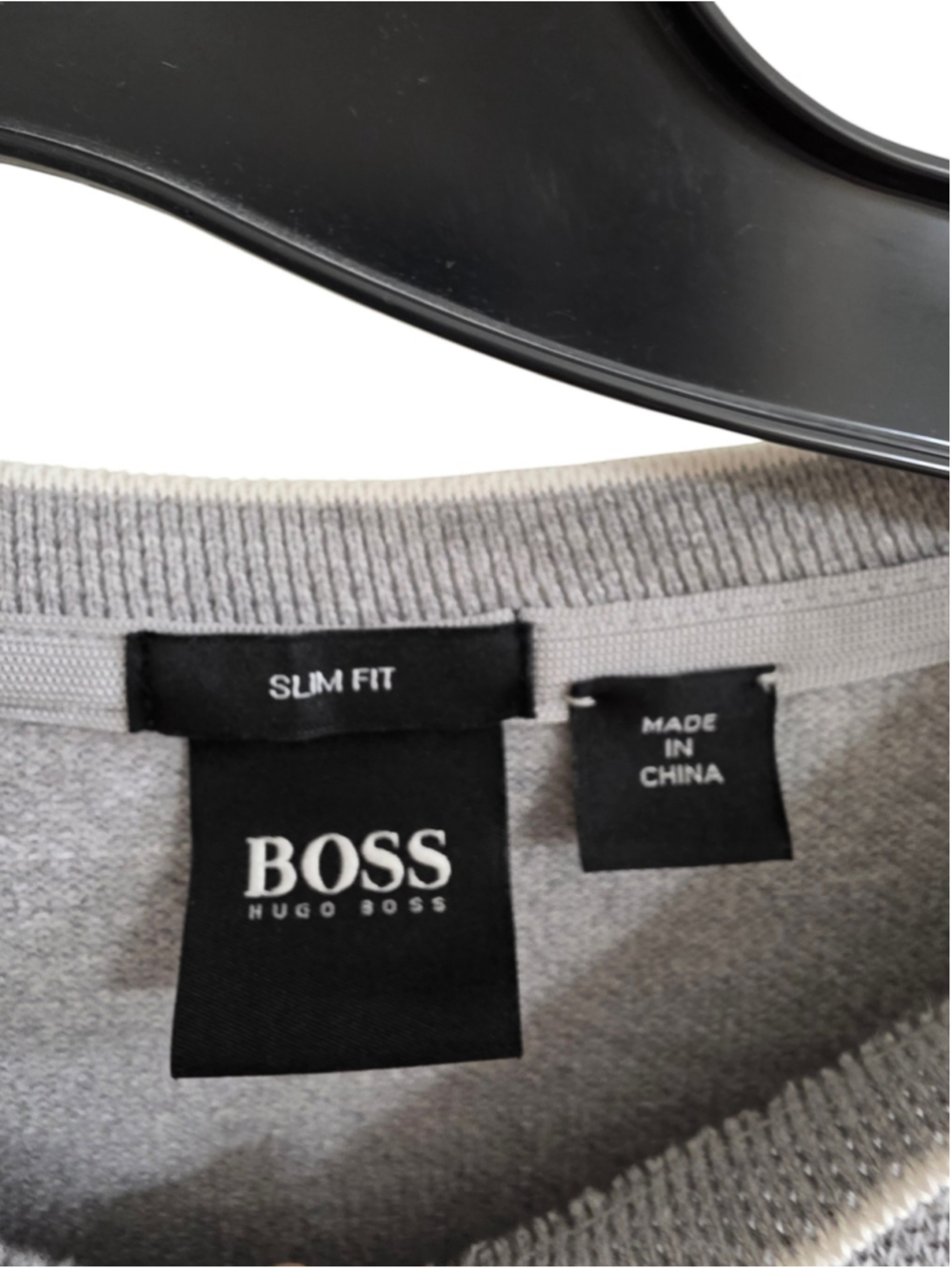 Men's BOSS Slim Fit Sweatshirt Size M Grey White - Picture 3 of 5